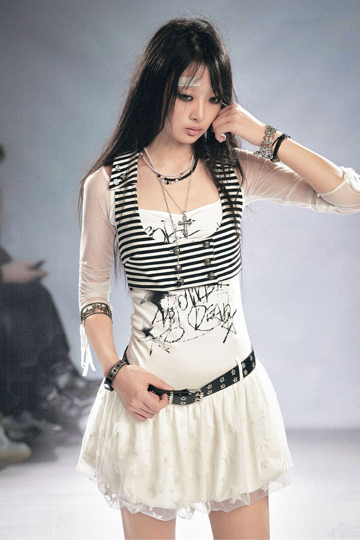 Ava Striped Crop Vest