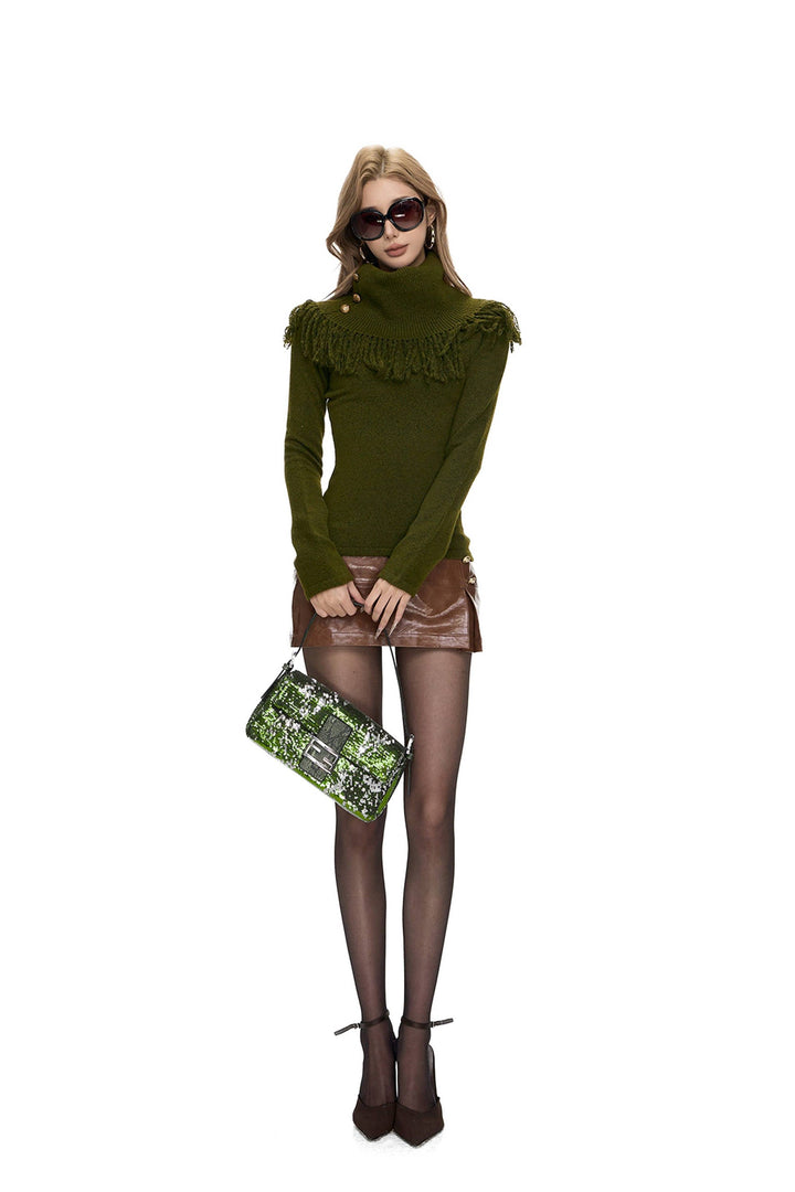 Asymmetric Faux Mini Skirt