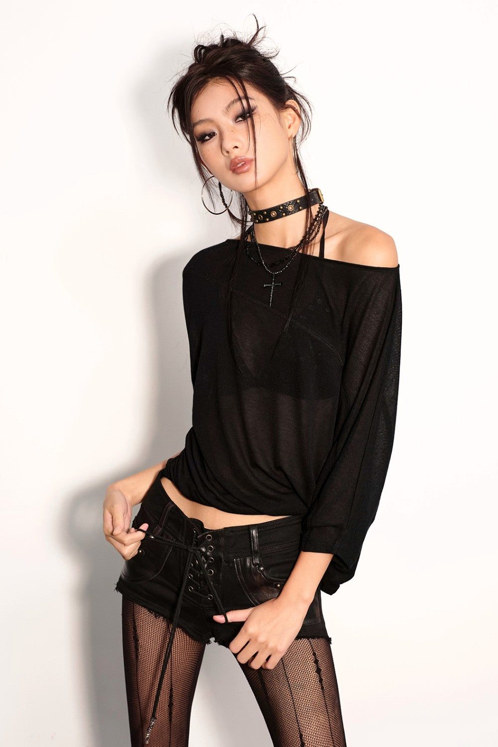 Sheer Batwing Shirt