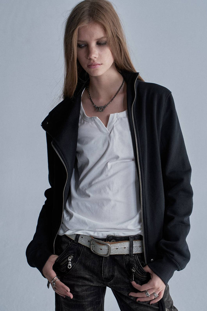 High Collar Zip Jacket