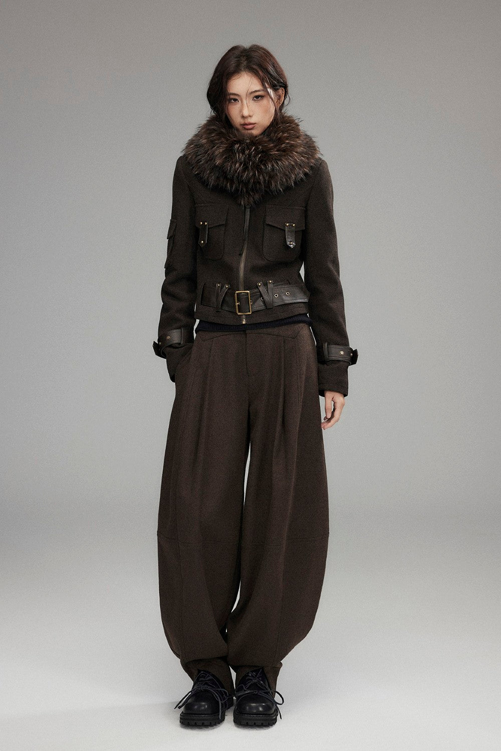 Carmen Wool Fur Coat