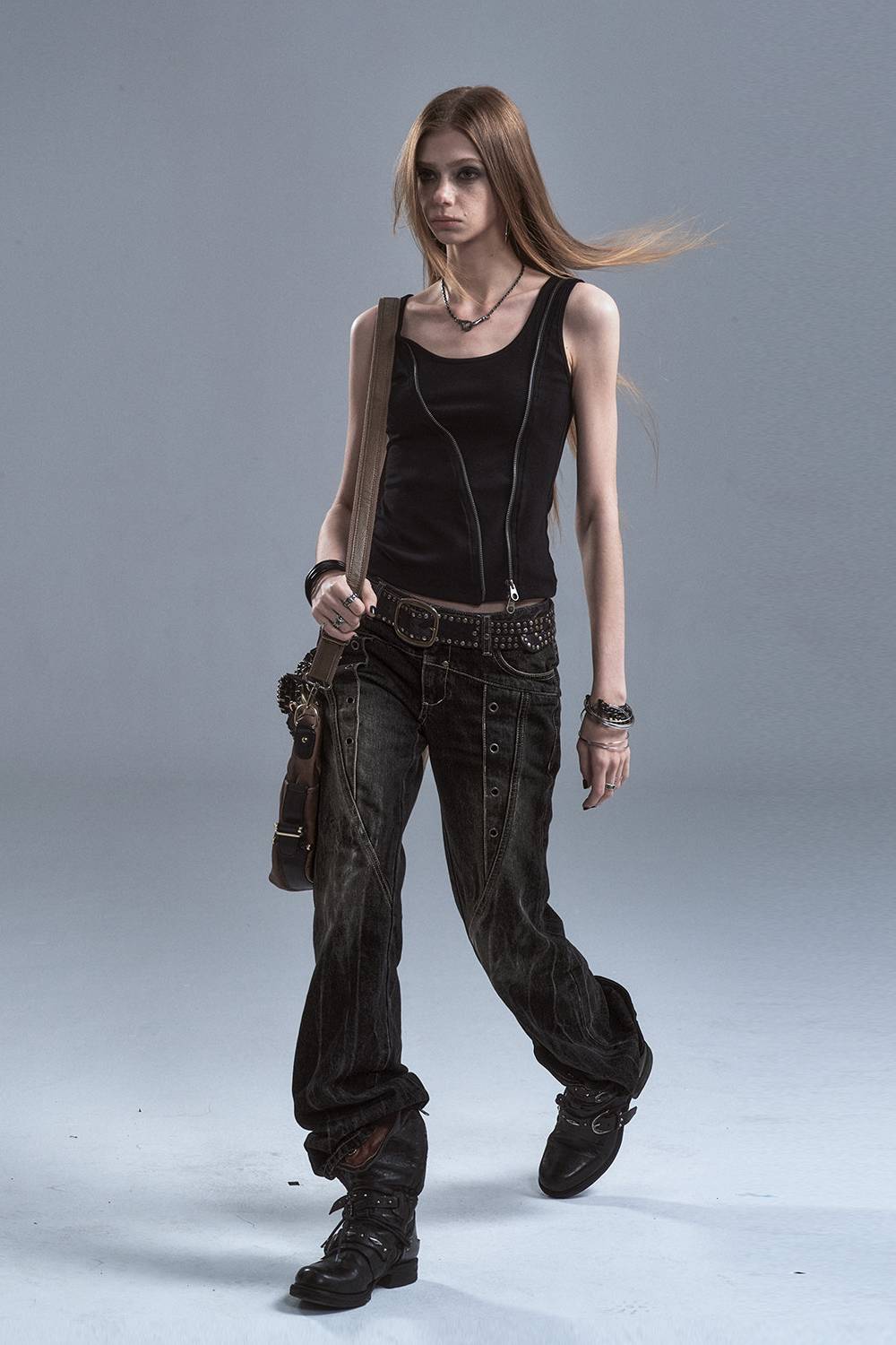 Asymmetric Zip Tank Top