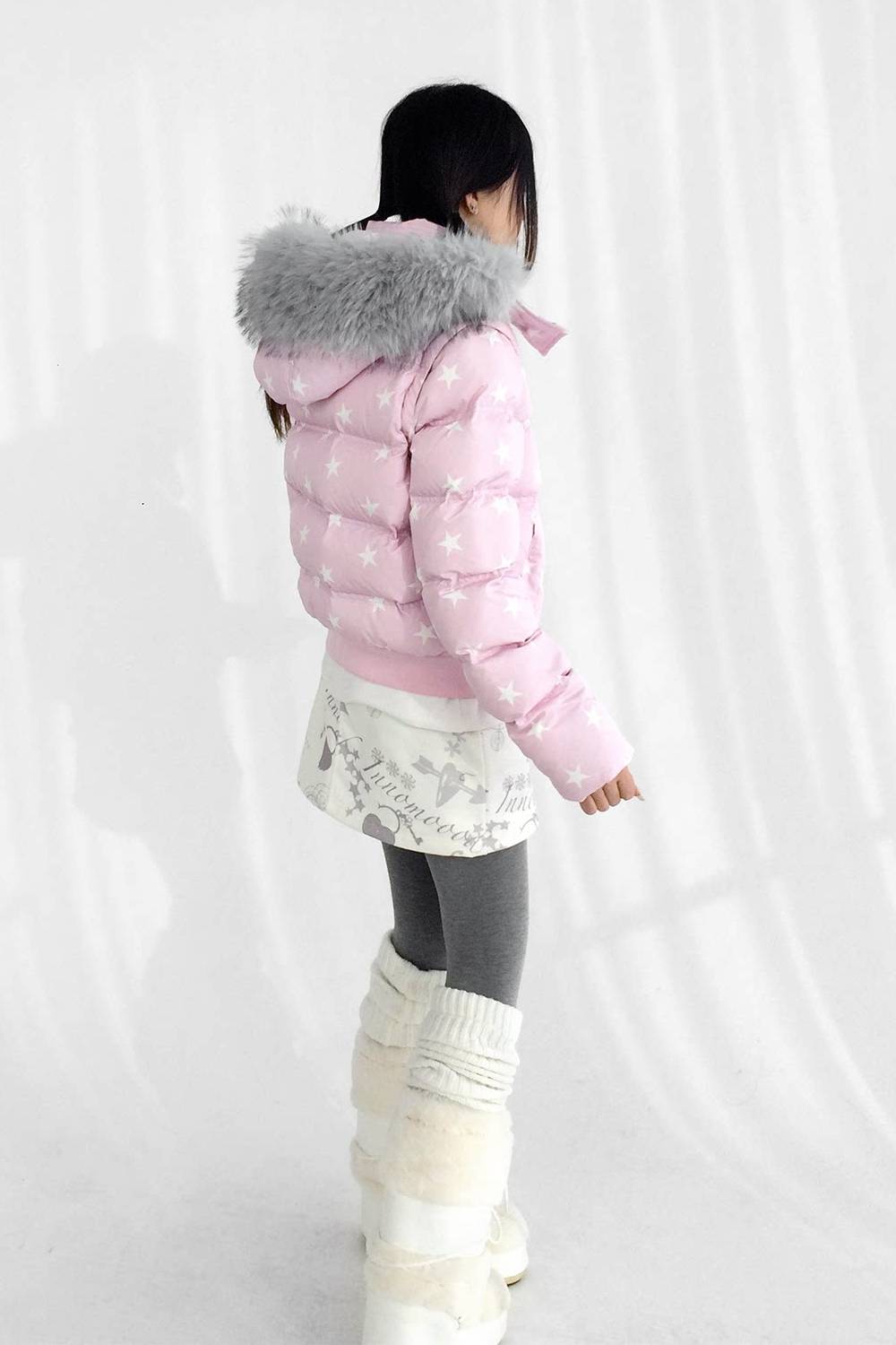 Cropped Star Puffer Jacket