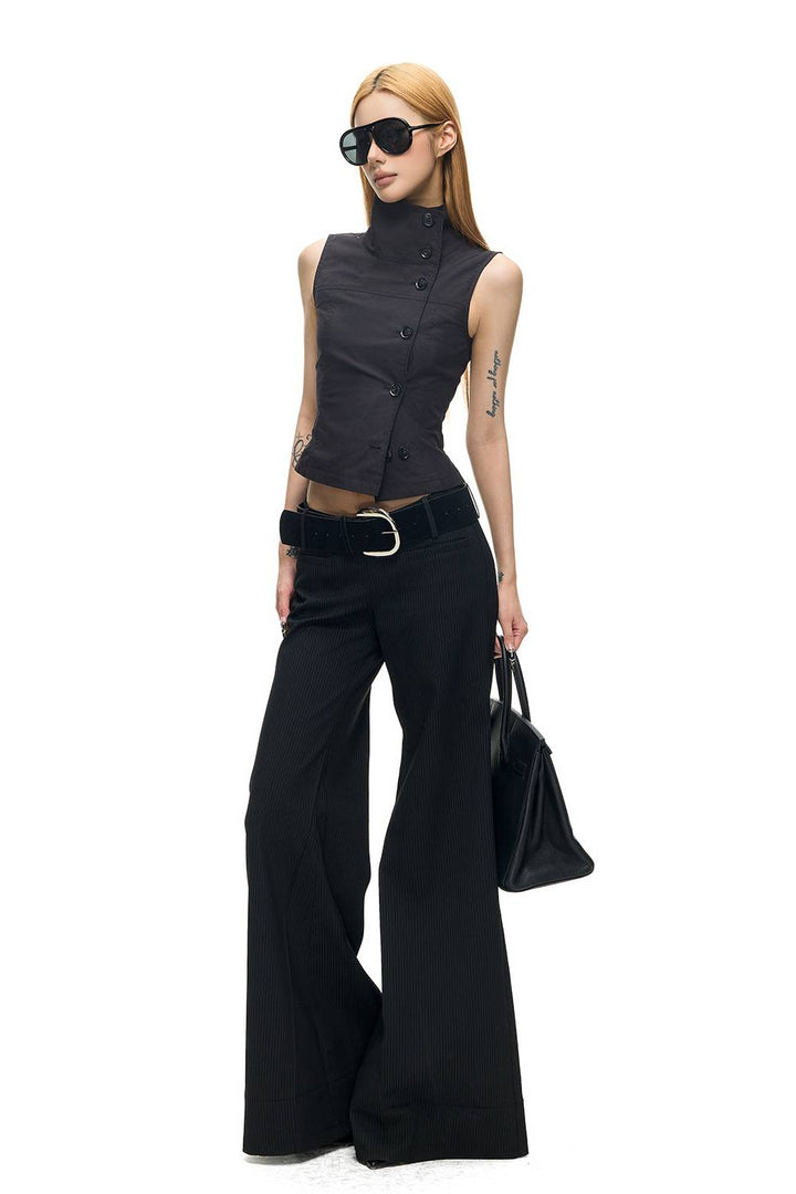 Sculpted High Neck Vest
