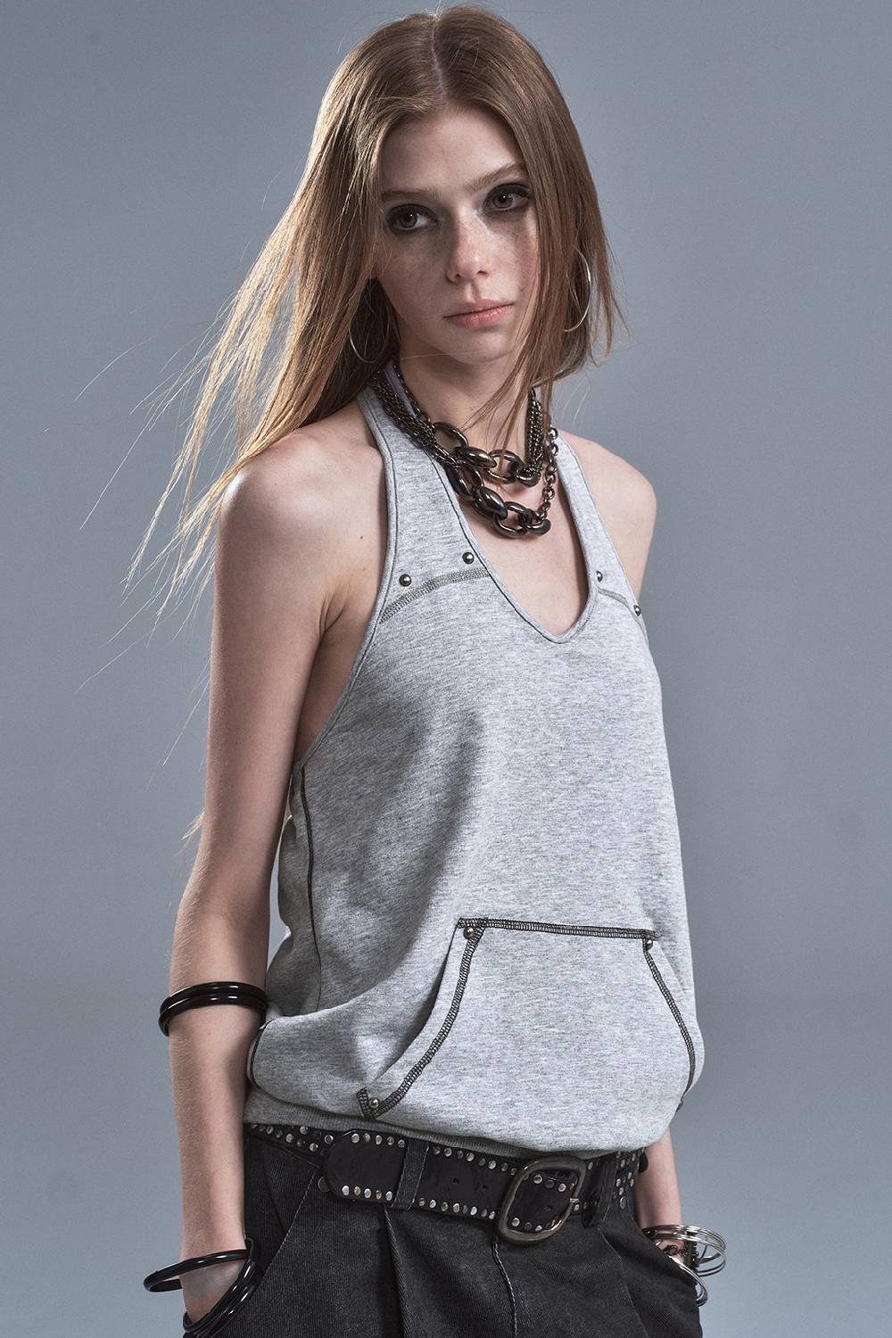 Studded Heather Halter Top