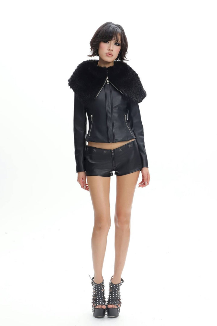 Faux Fur Collar Jacket