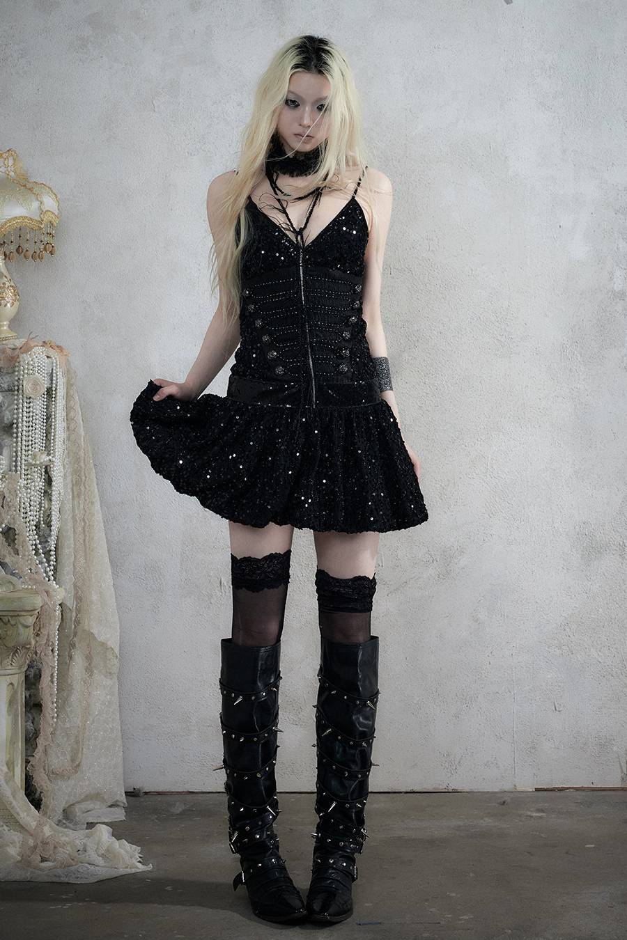 Jacquard Bubble Mini Dress