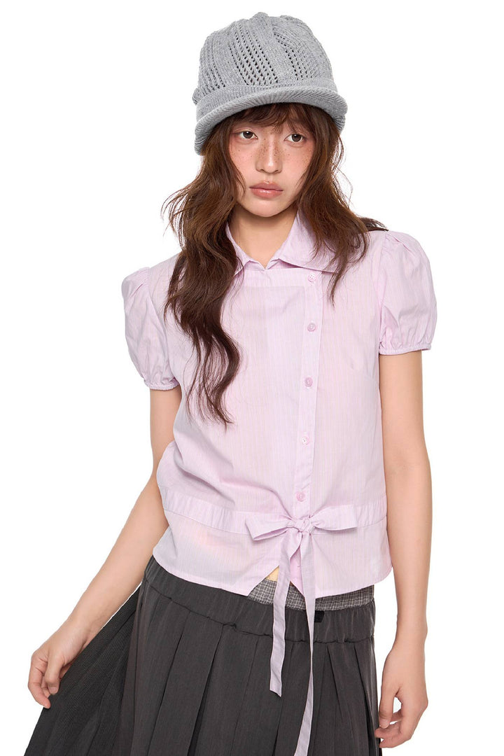 Striped Puff Sleeve Blouse