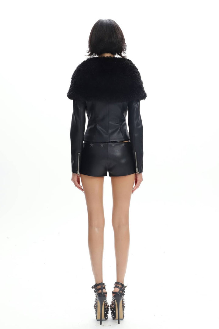 Faux Fur Collar Jacket