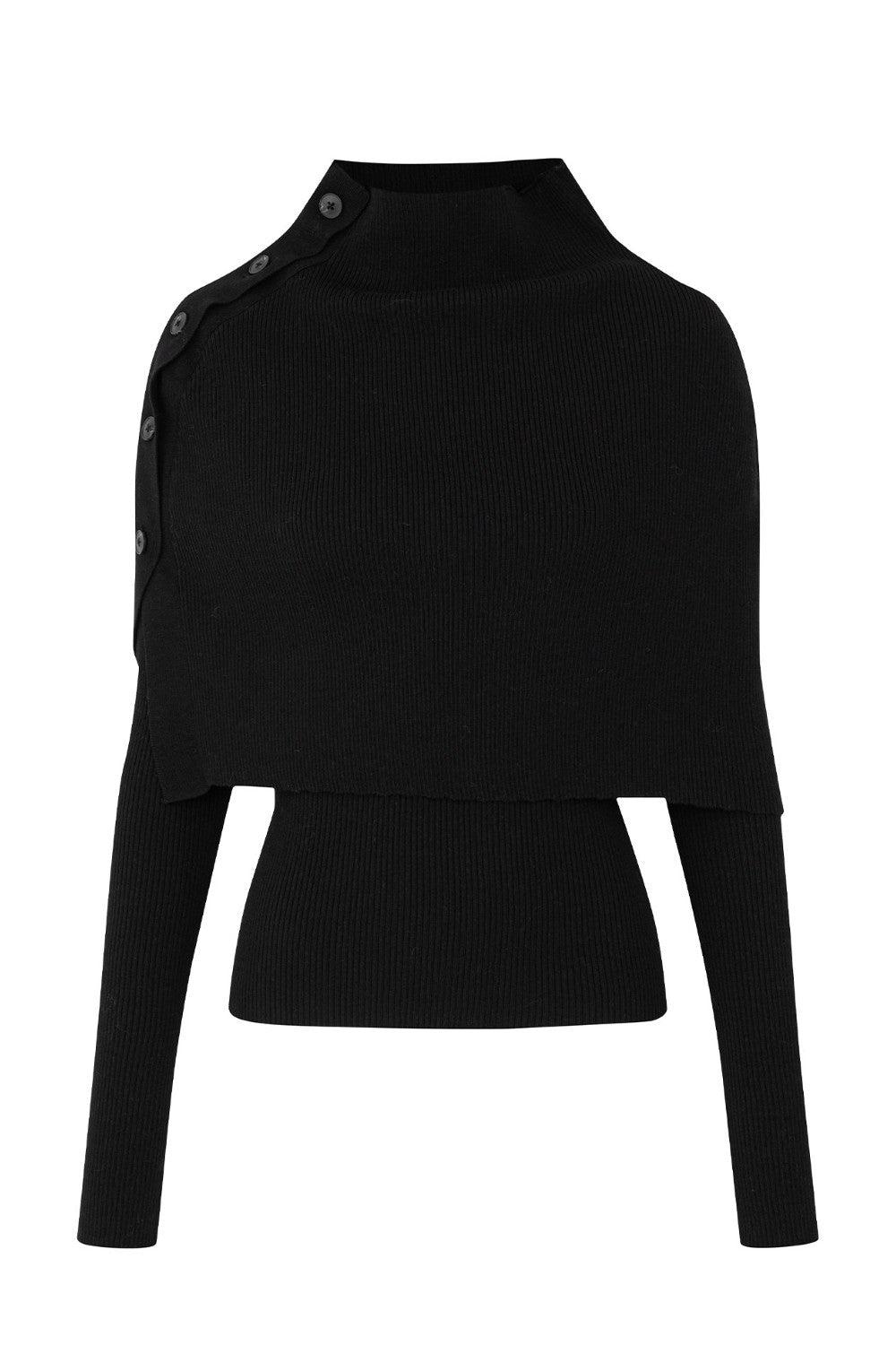 Ribbed Cape Henley Top