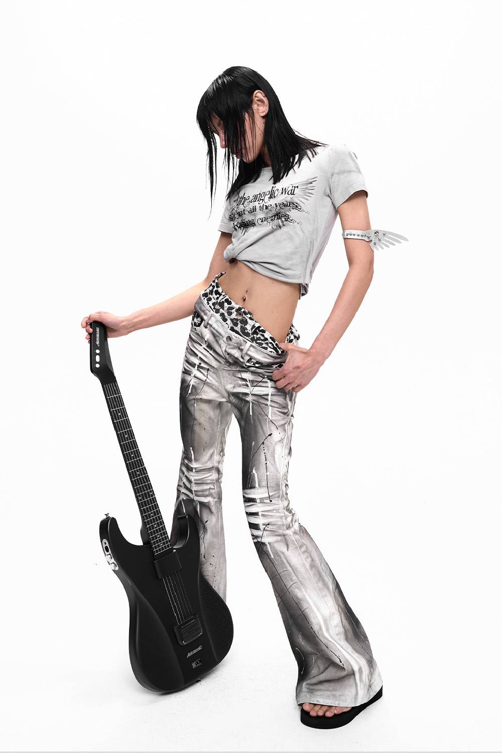 Silver Wash Flare Jeans
