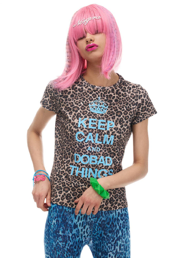 Fitted Leopard Graphic Top