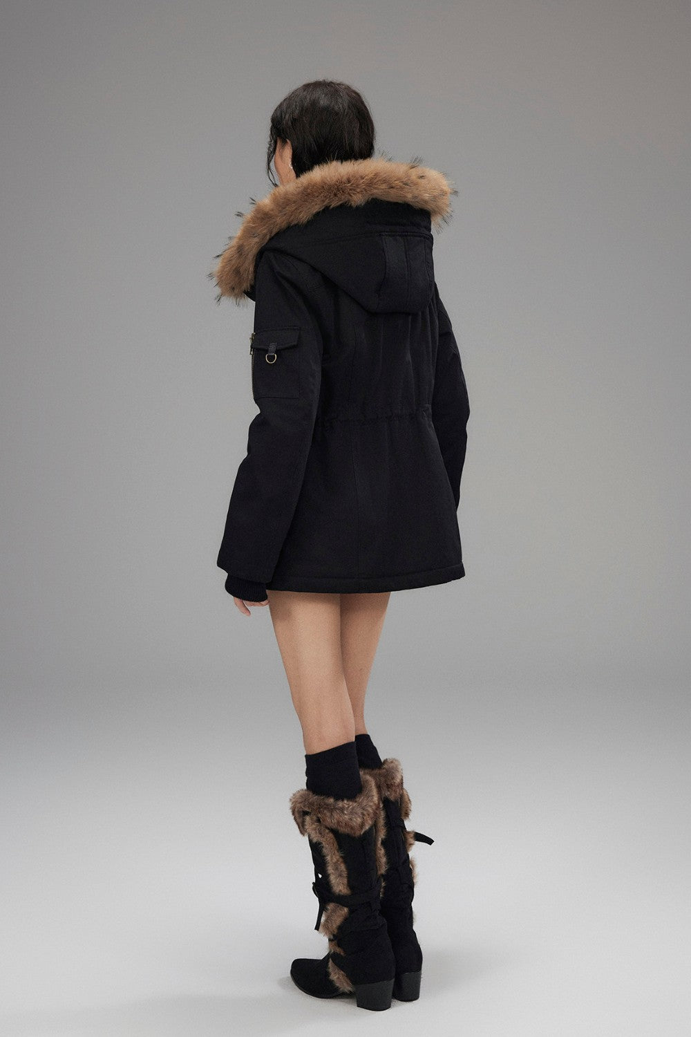 Cargo Fur Trim Parka Jacket