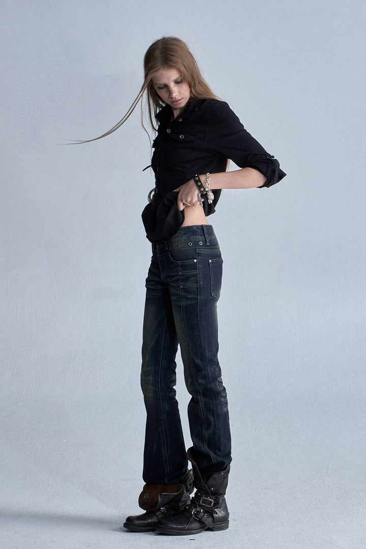 Faded Bootcut Denim Jeans
