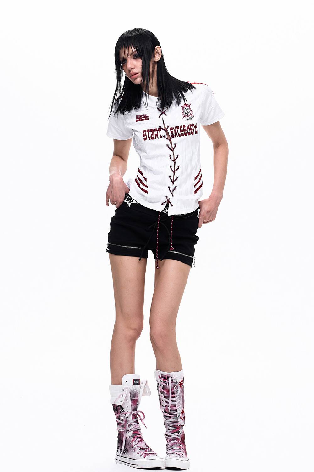 Star Zip Foldover Shorts