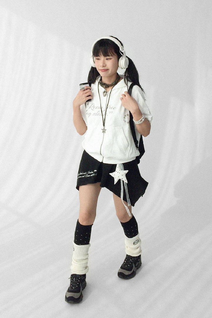 Short Sleeve Zip Hoodie