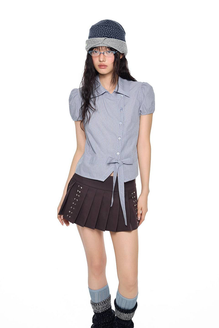 Striped Puff Sleeve Blouse