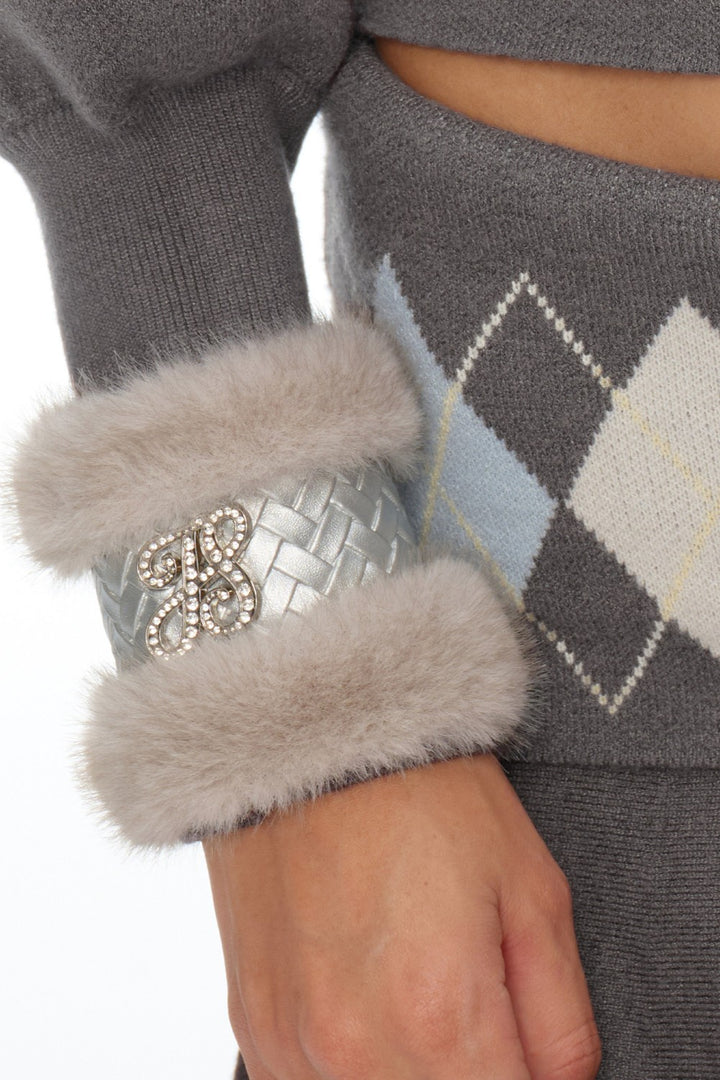 Vivienne Croc-Embossed Fur Cuff