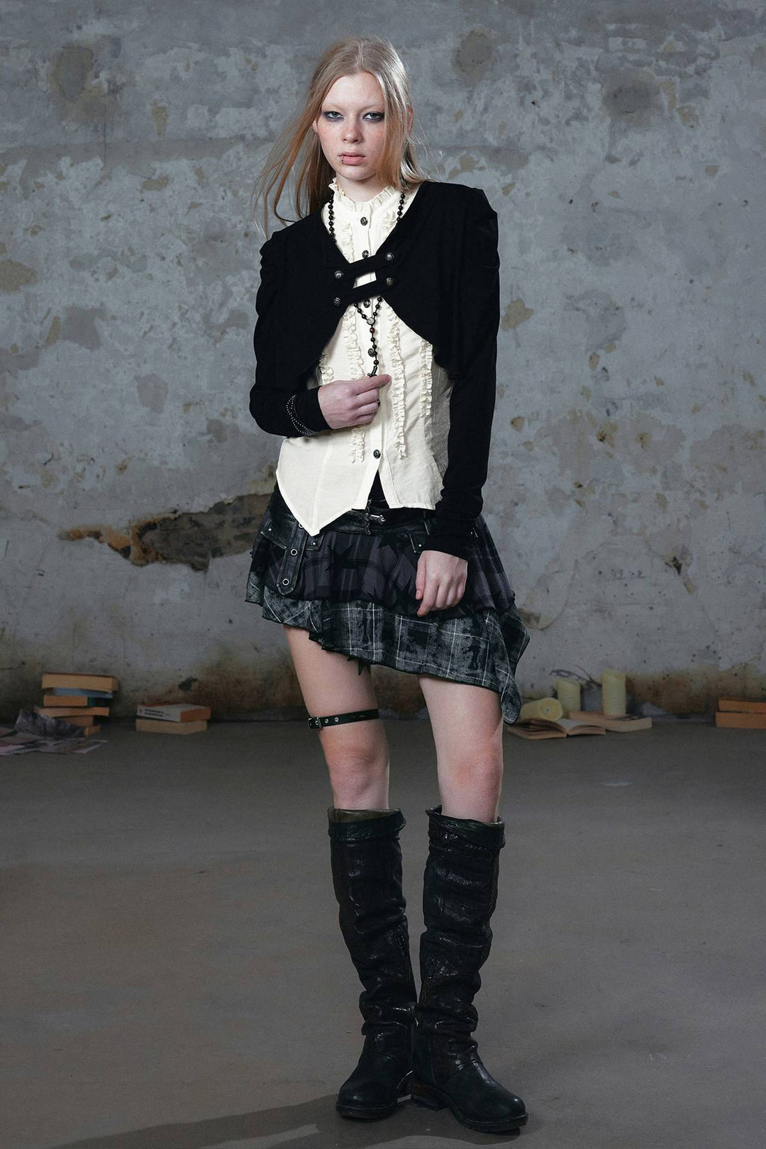 Layered Ruffle Cardigan Top