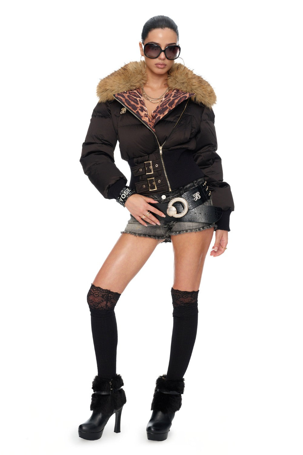 Leopard Fur Puffer Jacket