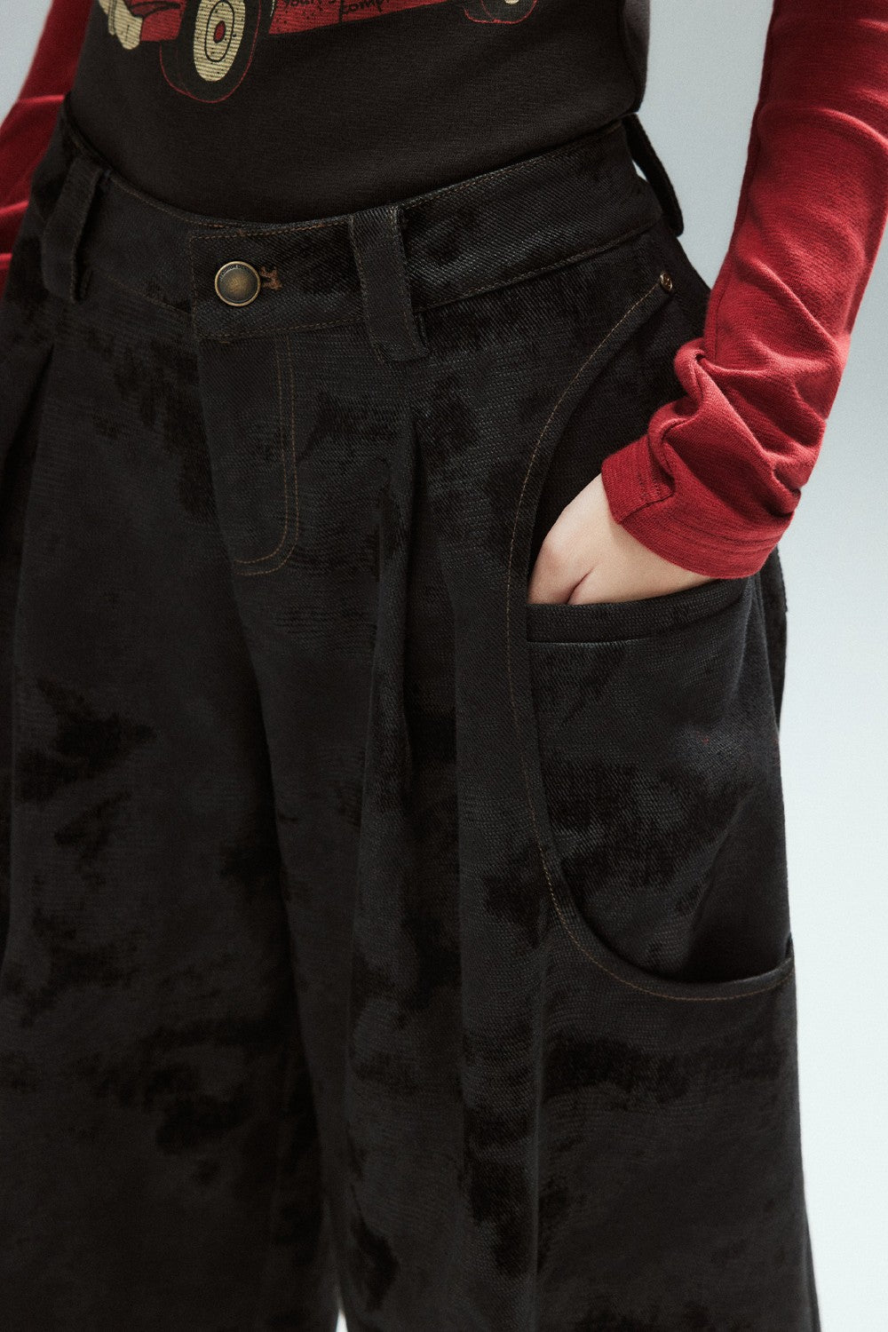 Voss Flocked Wide Jeans