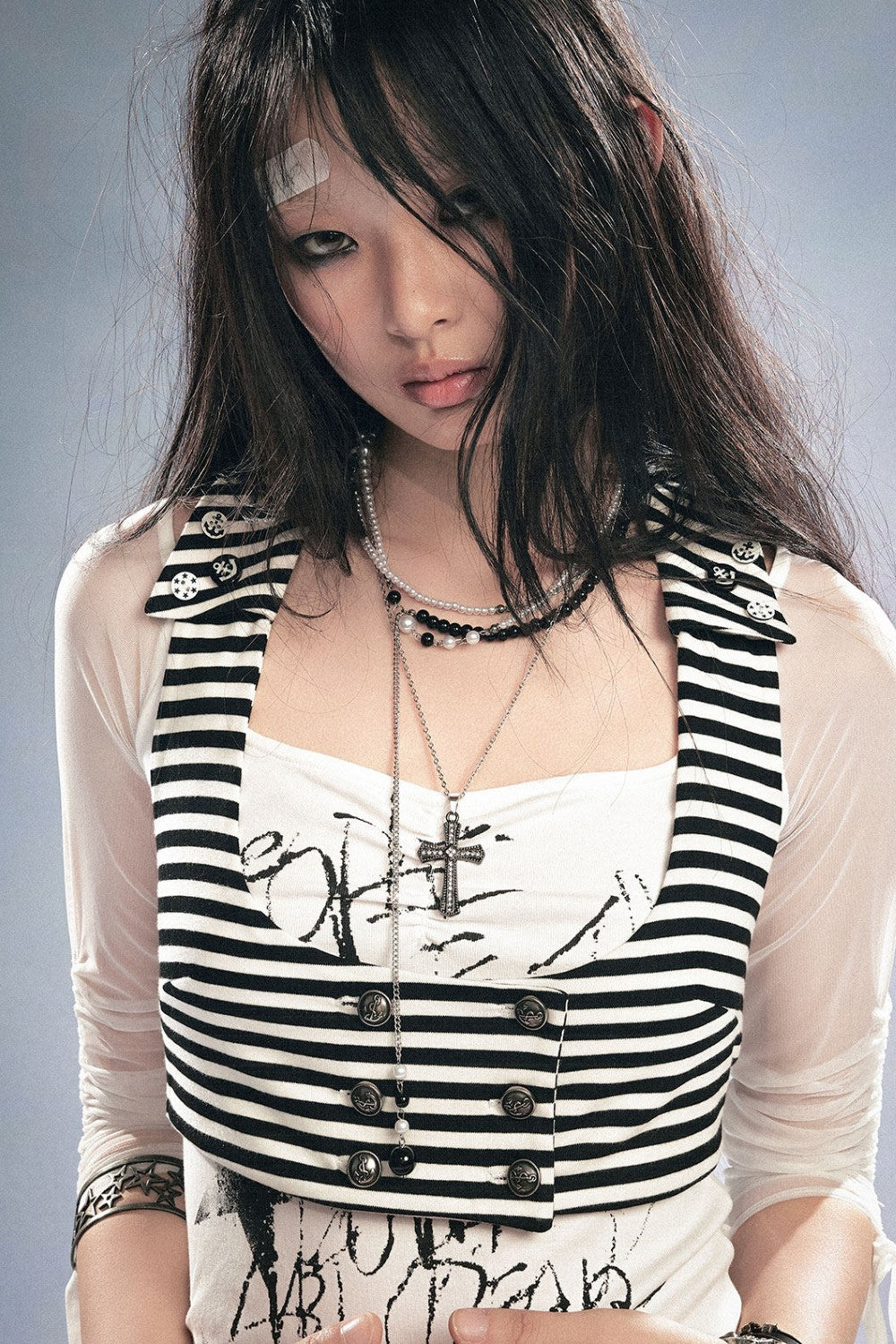 Ava Striped Crop Vest