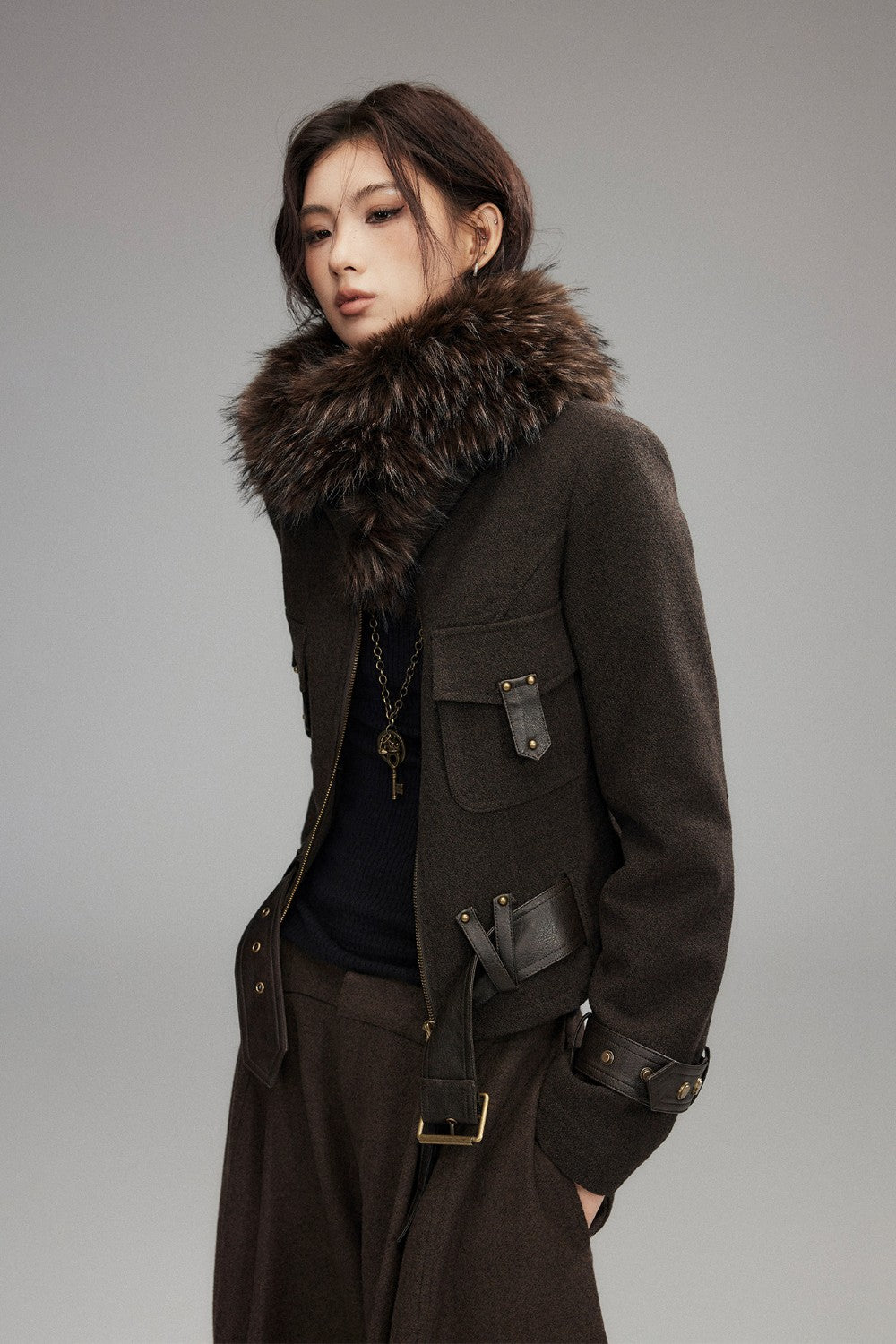 Carmen Wool Fur Coat