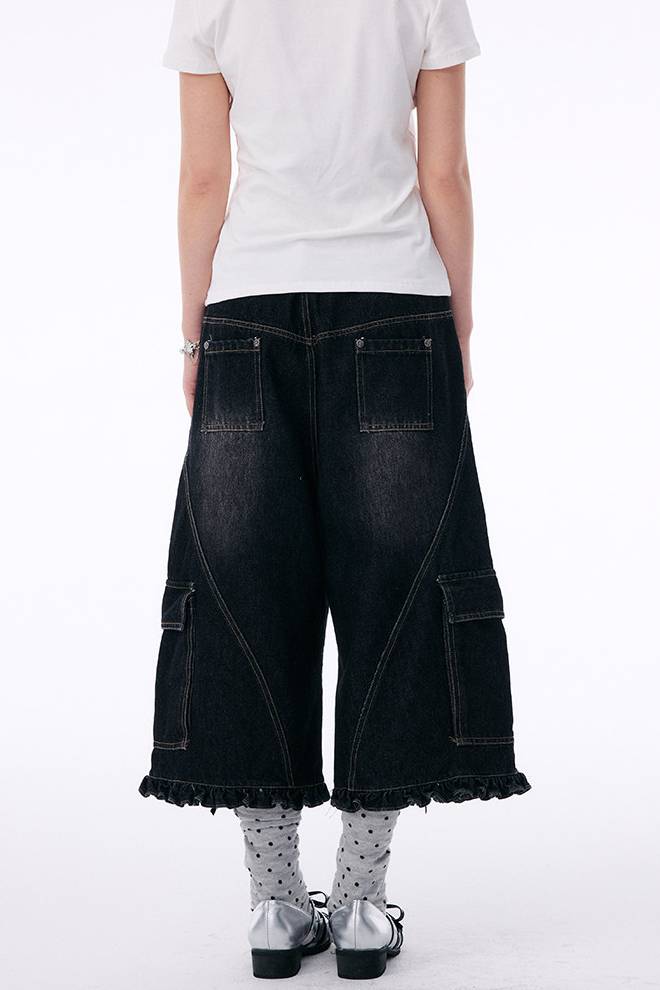 Relaxed Fit Denim Culottes