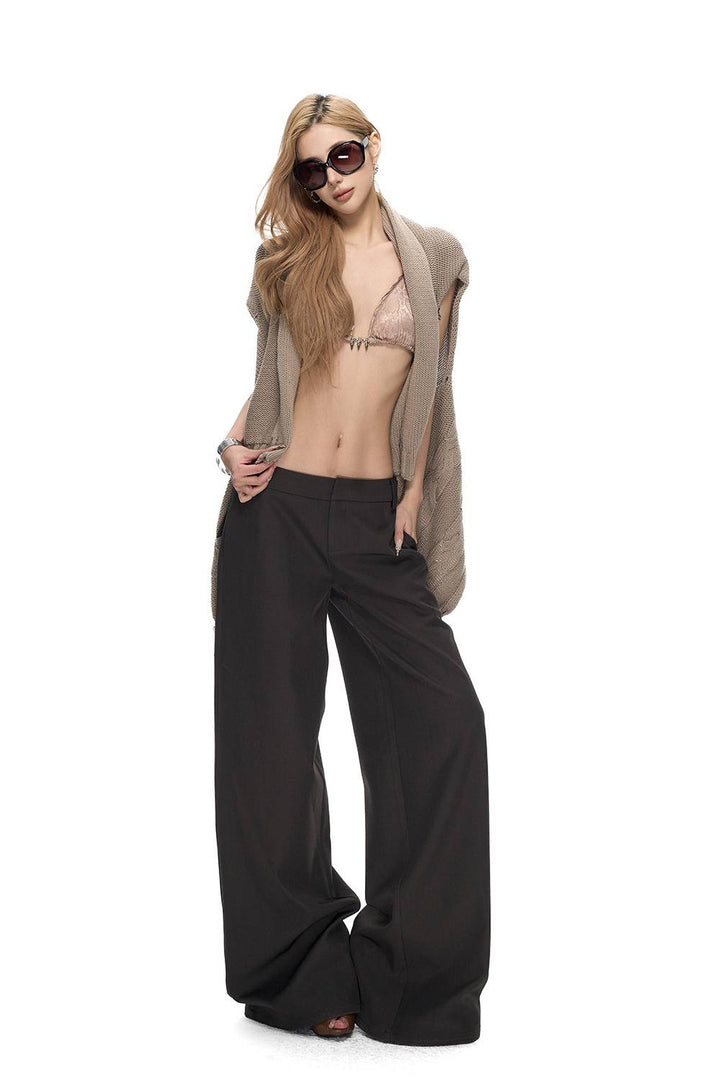 Low Rise Wide-Leg Trousers
