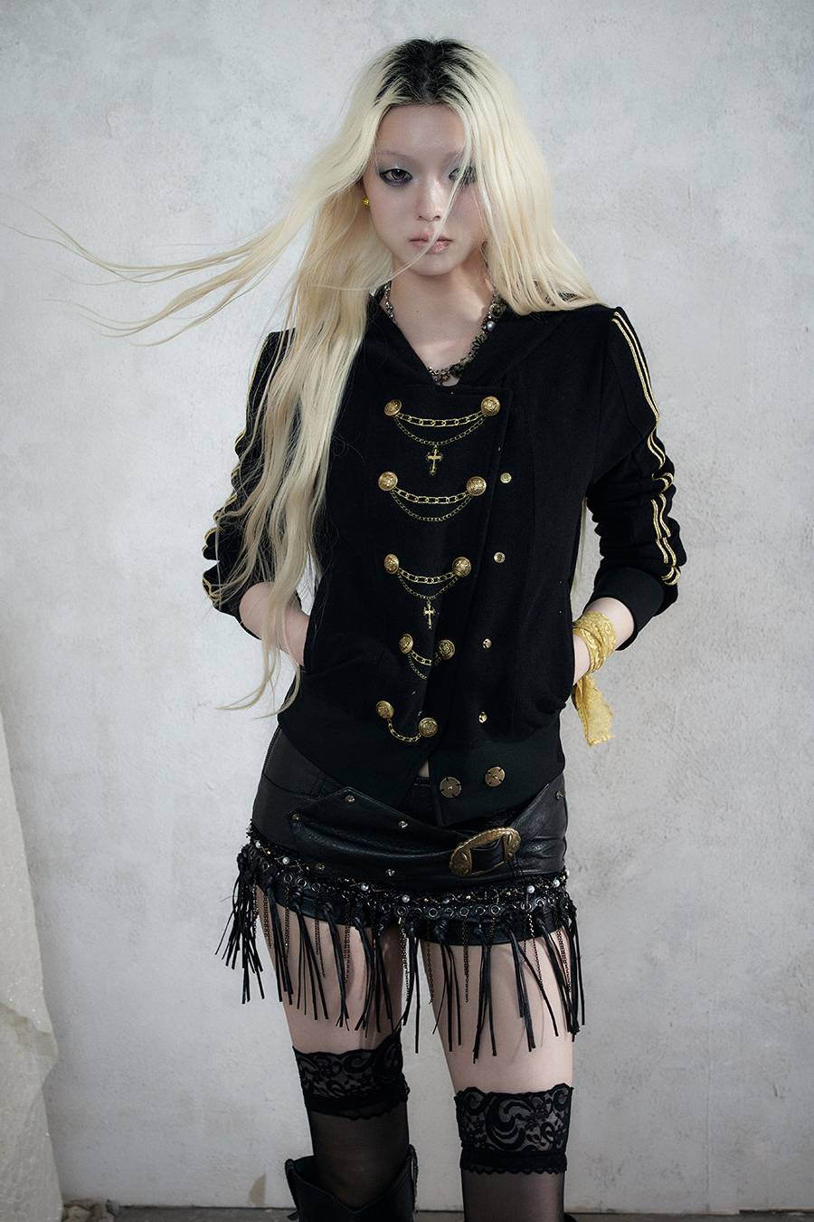 Chain Detail Hooded Jacket