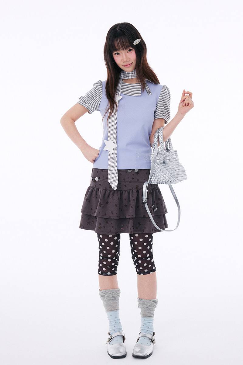 Tiered Star Print Skirt