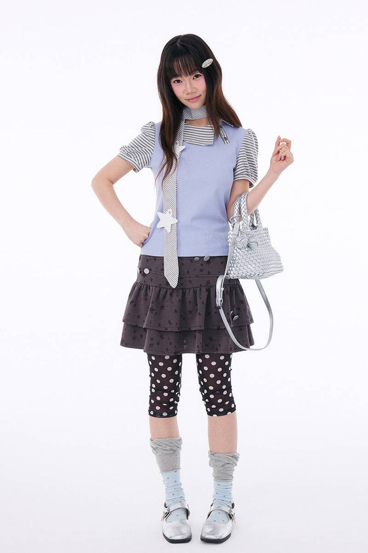 Tiered Star Print Skirt