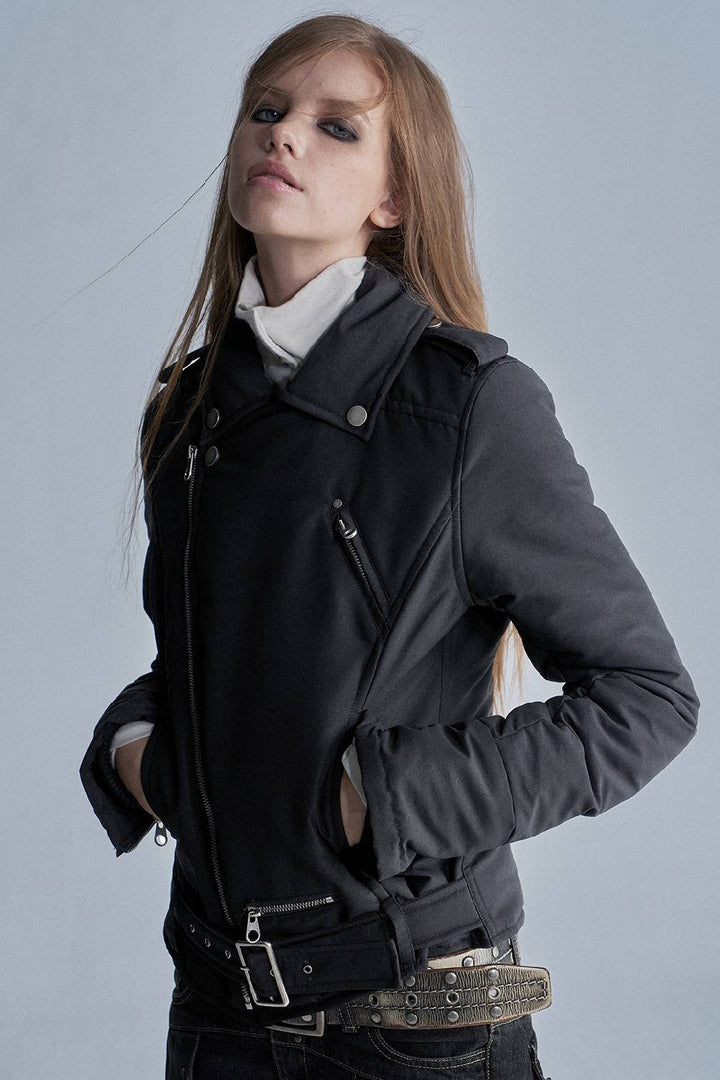 Buckle Detail Biker Jacket