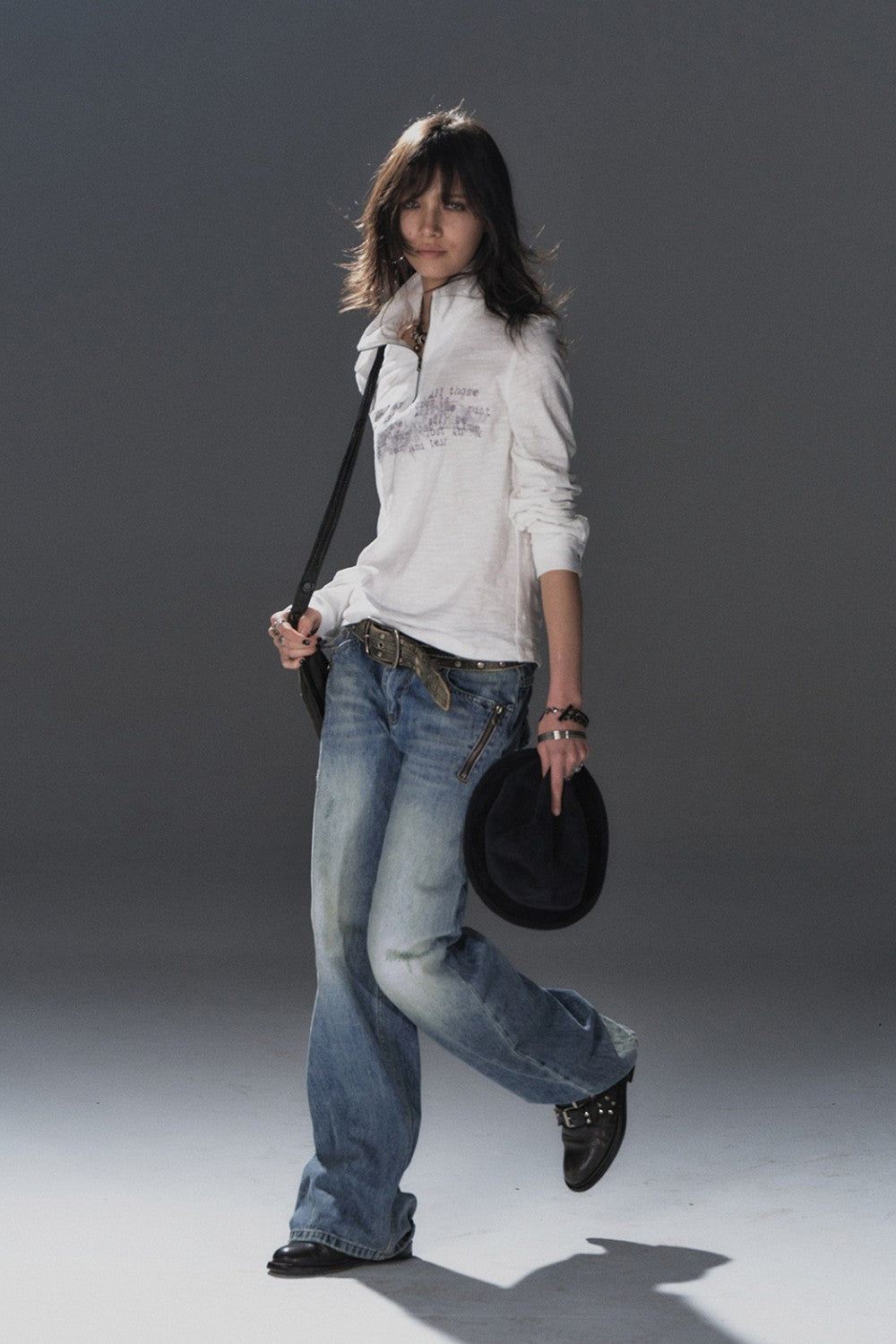 Faded Signal Half-Zip Top