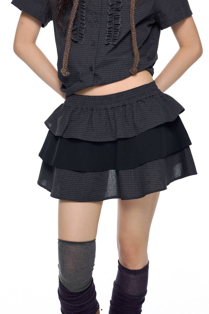 Layered Ruffle Mini Skirt