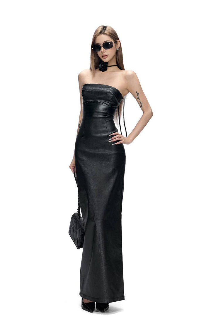 Contour Leather Maxi Dress