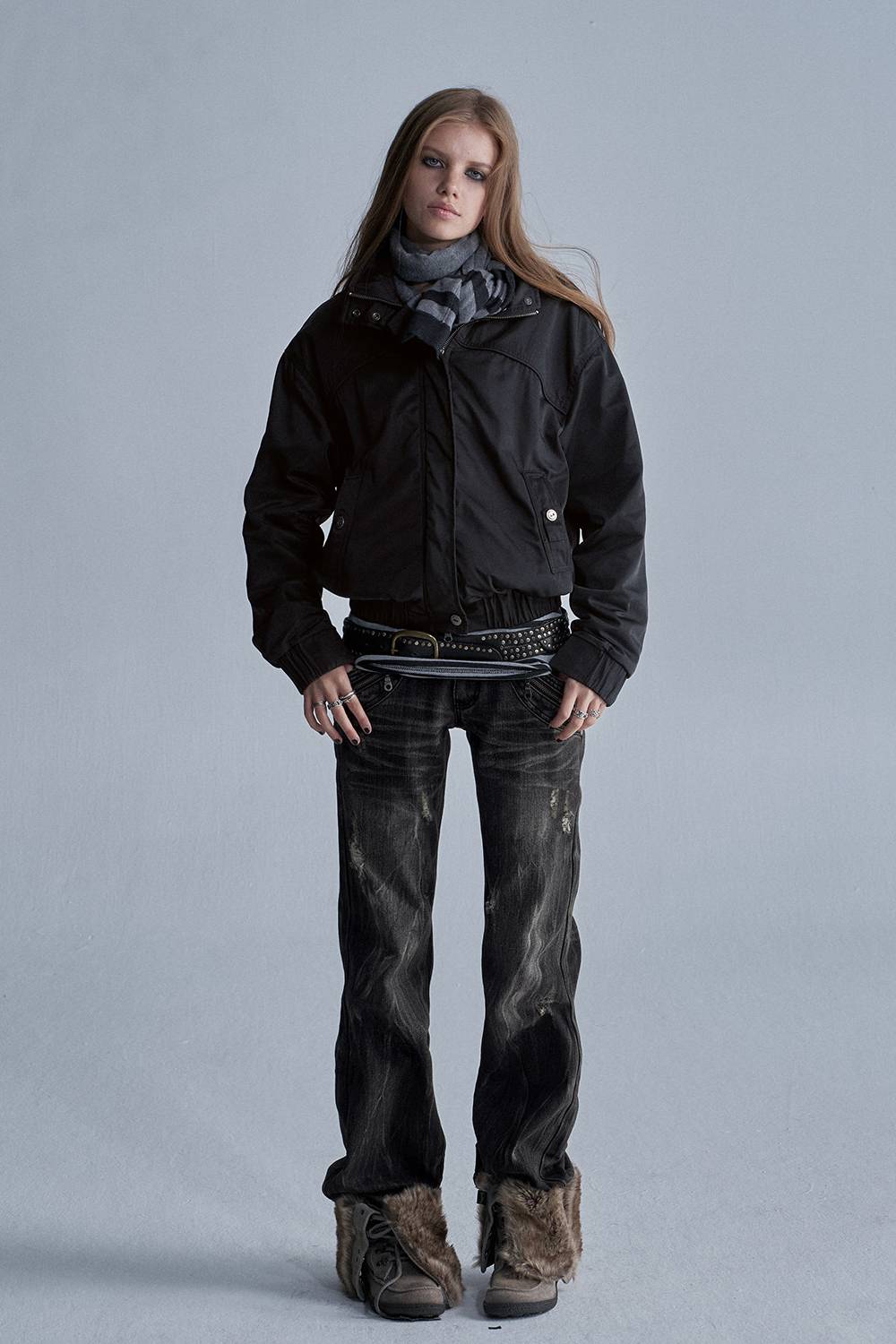 Cropped Panelled Fleece Jacket