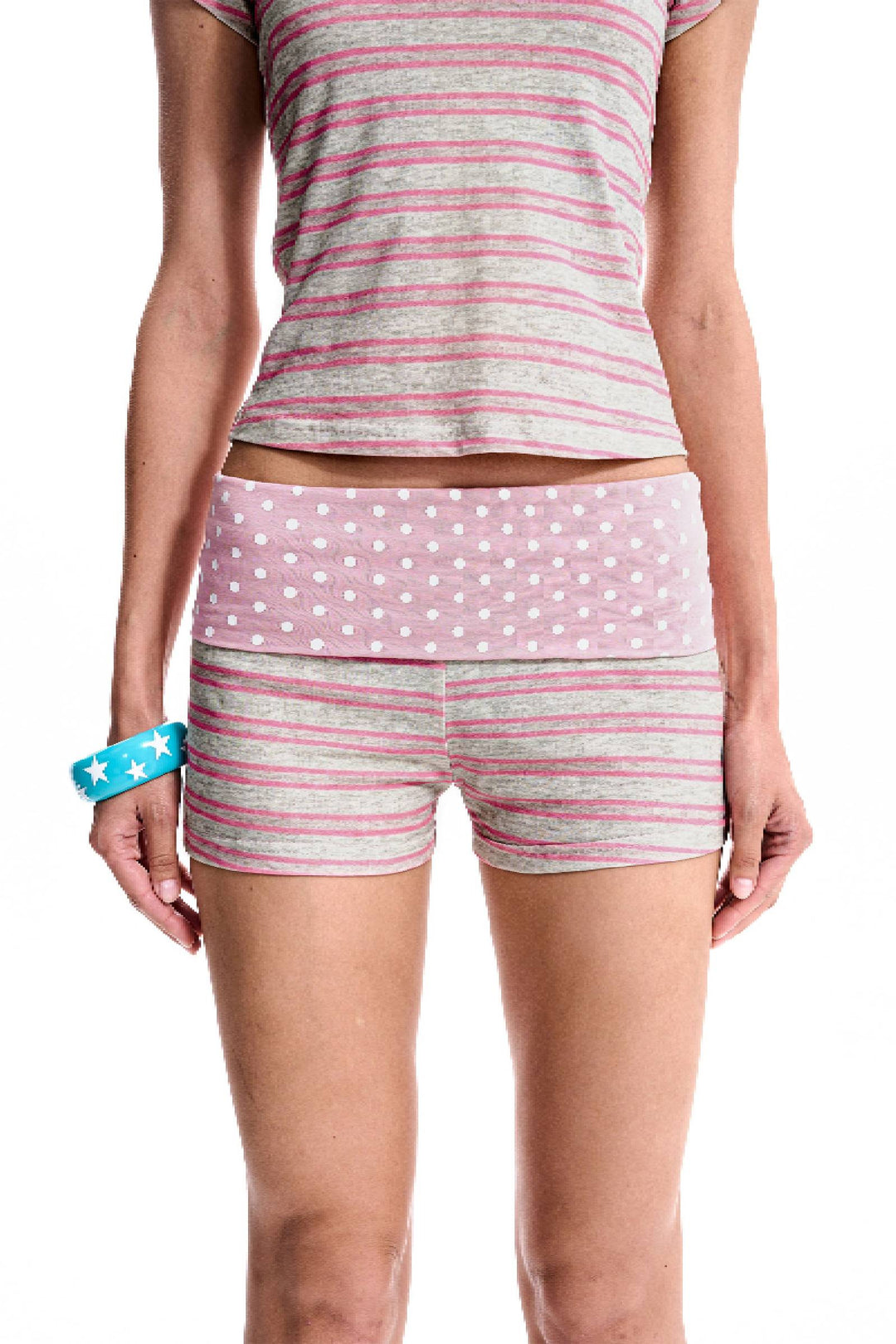 Striped Foldover Shorts