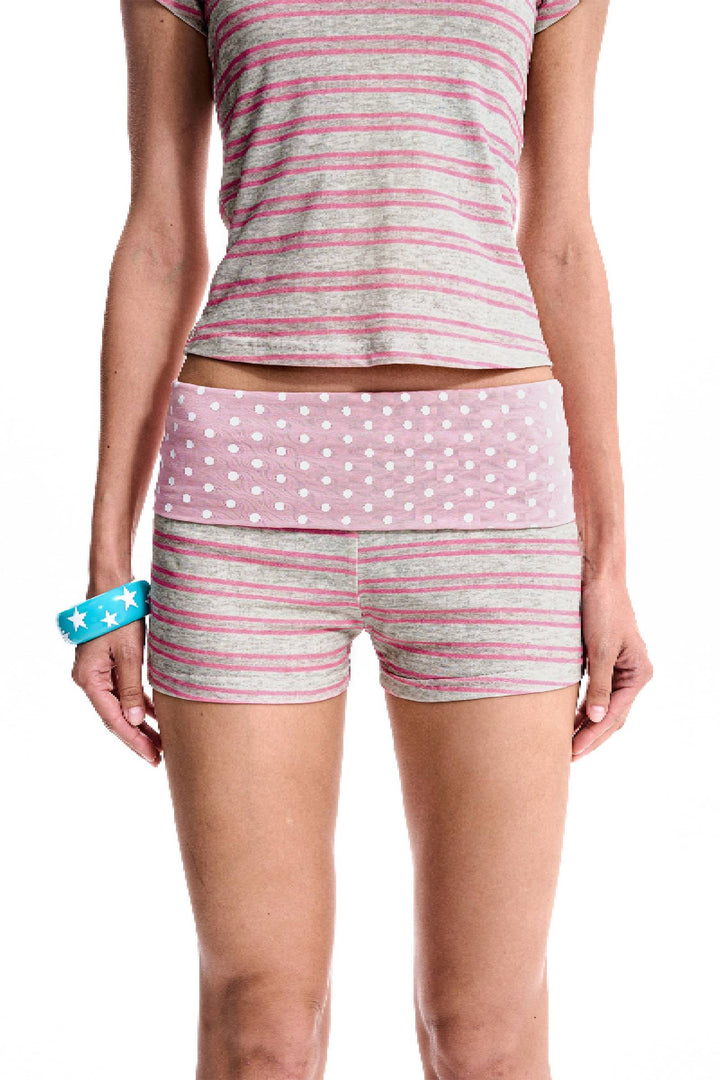 Striped Foldover Shorts