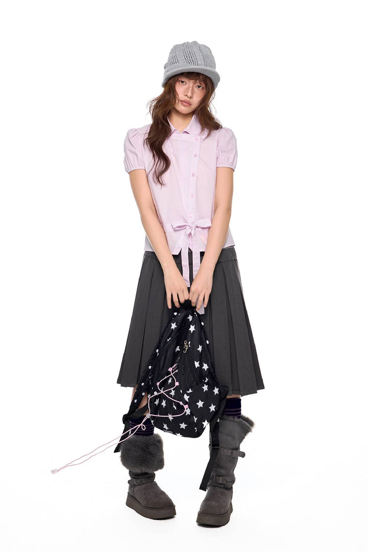 Striped Puff Sleeve Blouse