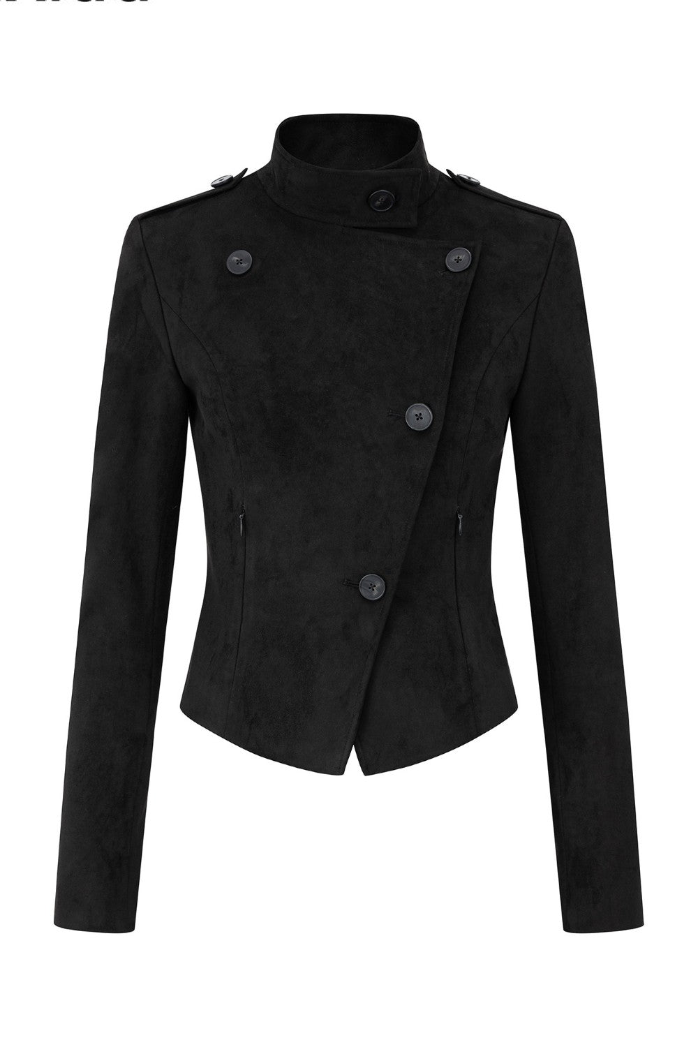 Slim Asymmetrical Suede Jacket