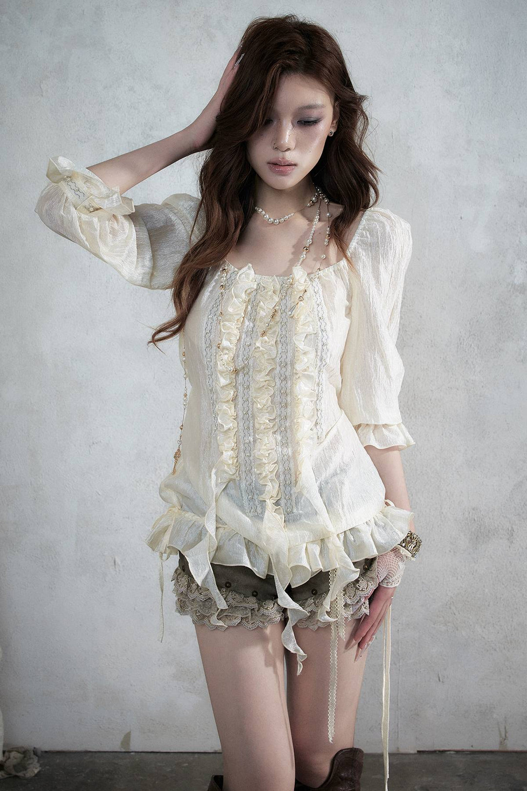 Ruffle Chiffon Tunic