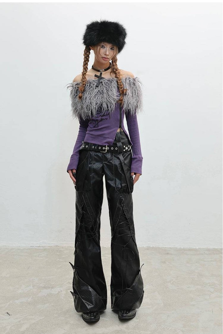 Utility Faux Leather Pants