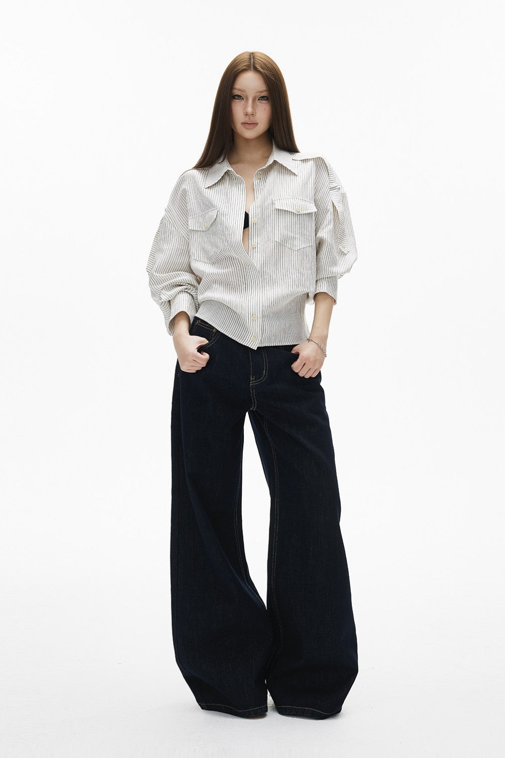 Anna Linen Stripe Blouse