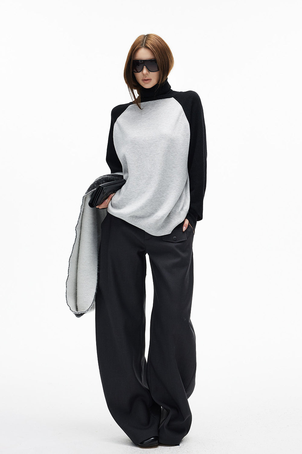 Minimal Curved Tailored Trousers