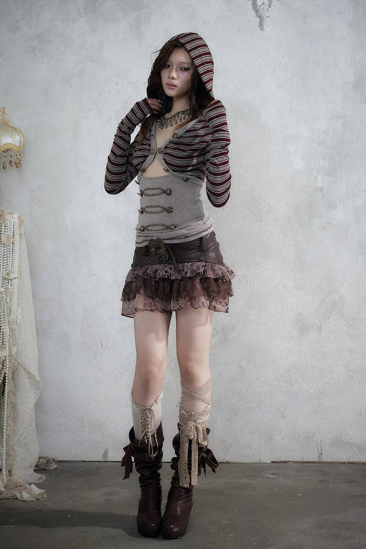 Layered Sequin Mini Skirt