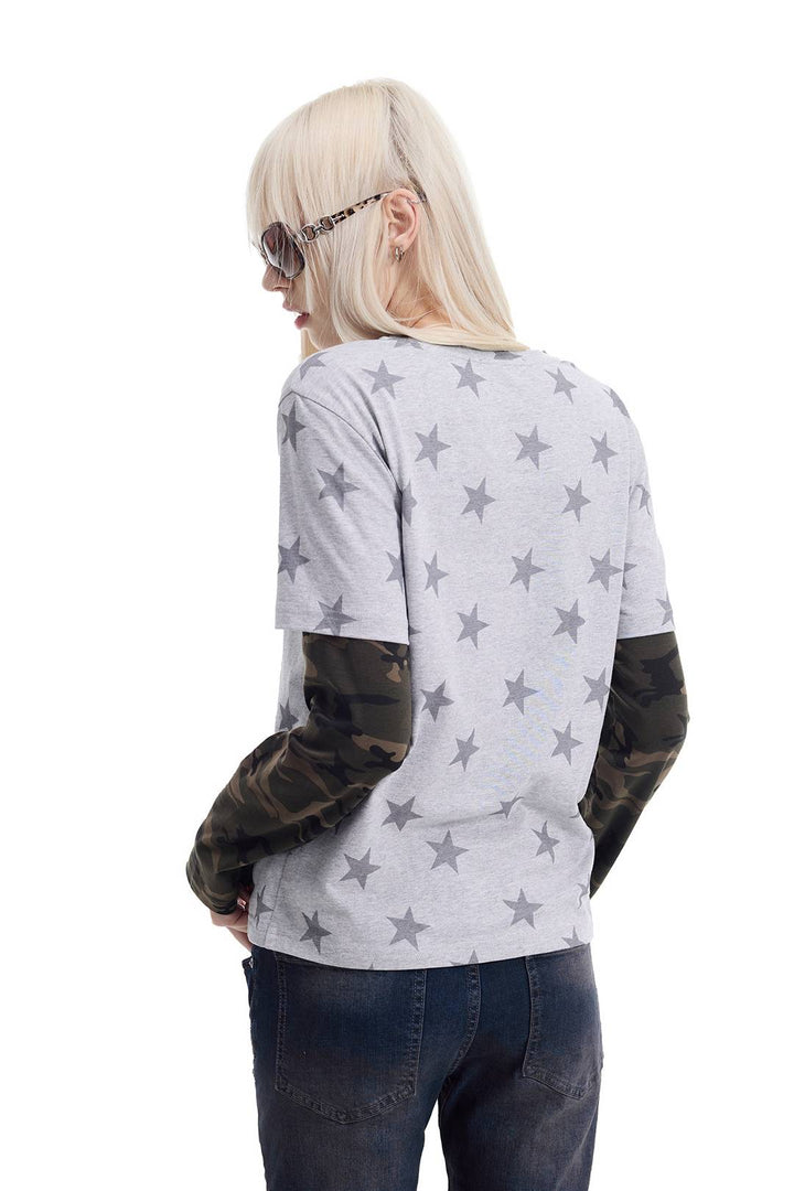 Star Camo Layered Top
