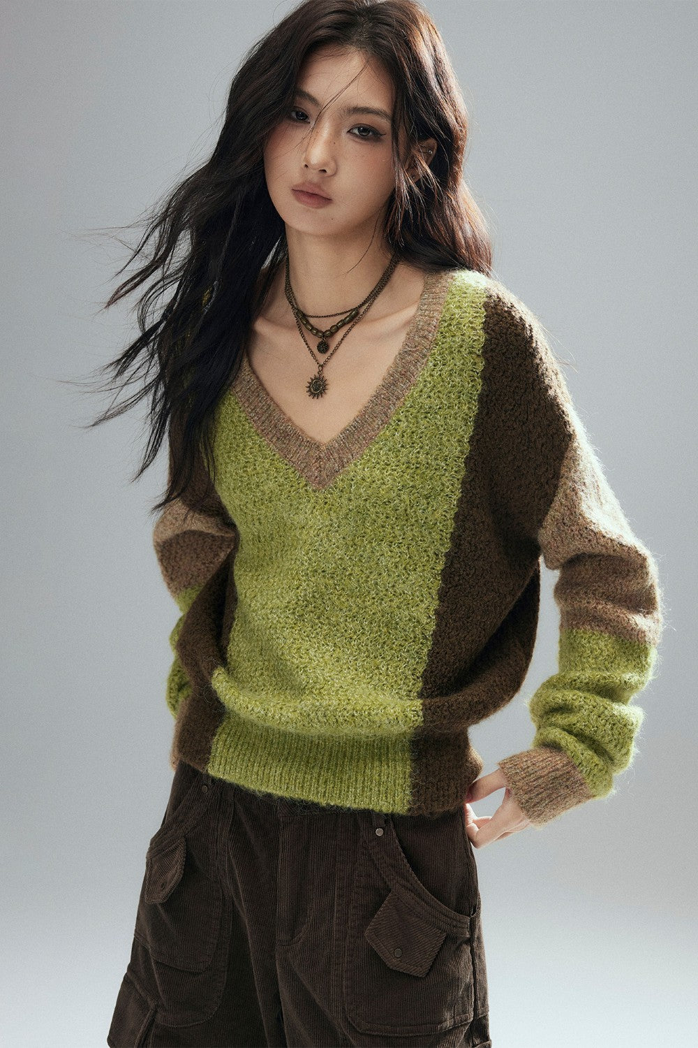 Arlo V-Neck Colorblock Sweater