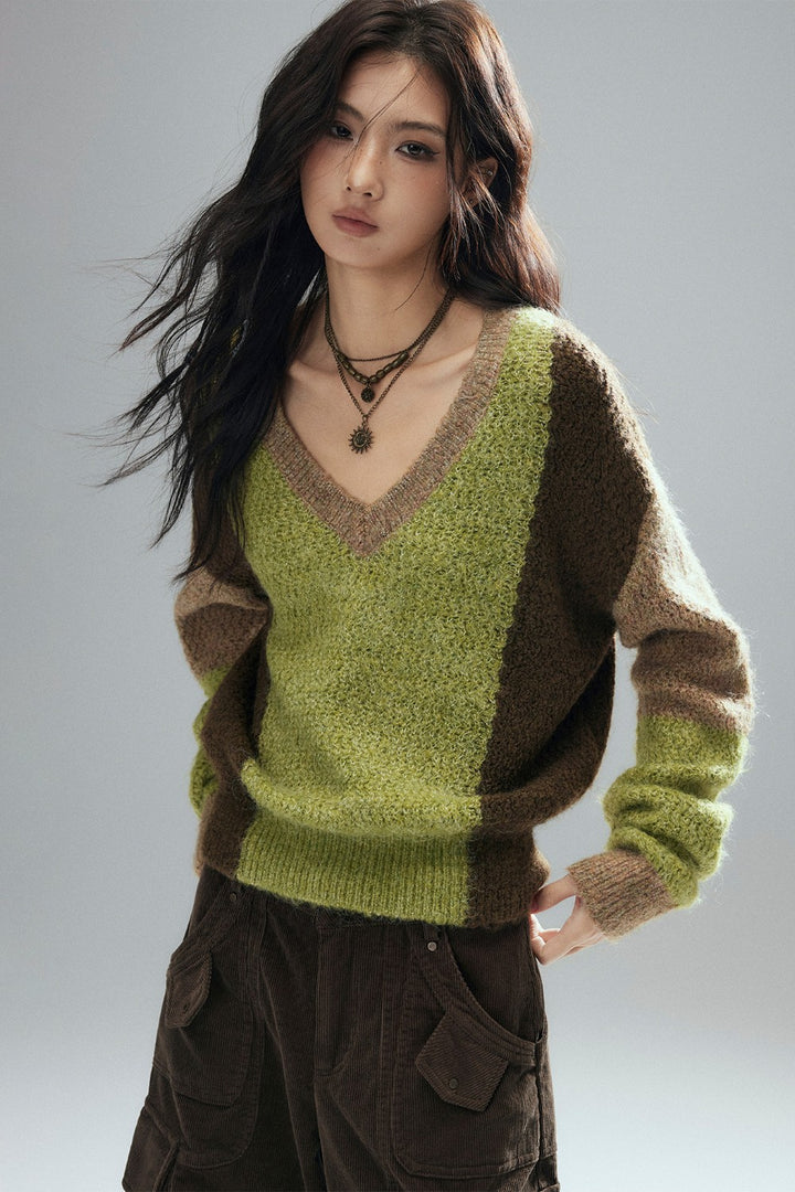 Arlo V-Neck Colorblock Sweater