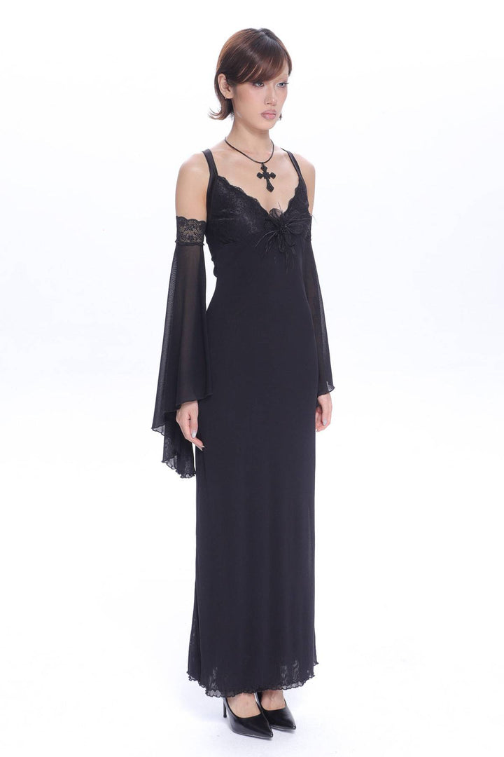 Lace Panel Maxi Dress